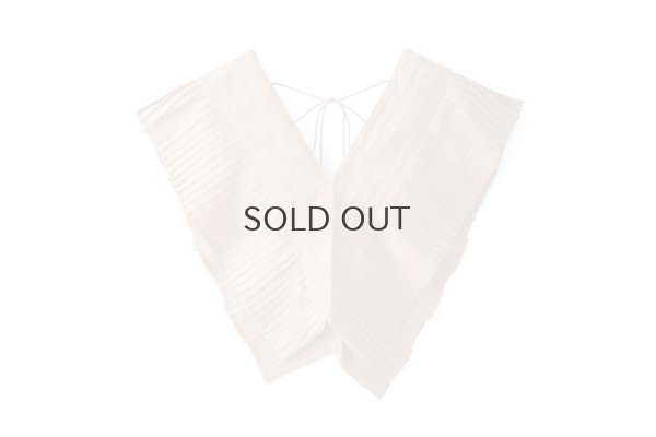 画像1: Khadi Silk Tuck Ruffle Collar (C.BR)