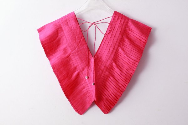 画像2: Khadi Silk Tuck Ruffle Collar (RV)