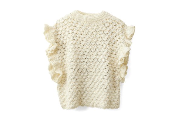 画像1: shop別注!! Hand Knit Hand Crochet Gilet (IV)