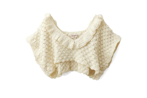 画像1: shop別注!! Hand Knit Hand Crochet Ruffle Gilet (IV)