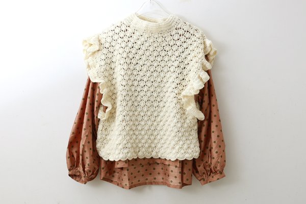 画像8: shop別注!! Hand Knit Hand Crochet Gilet (IV)