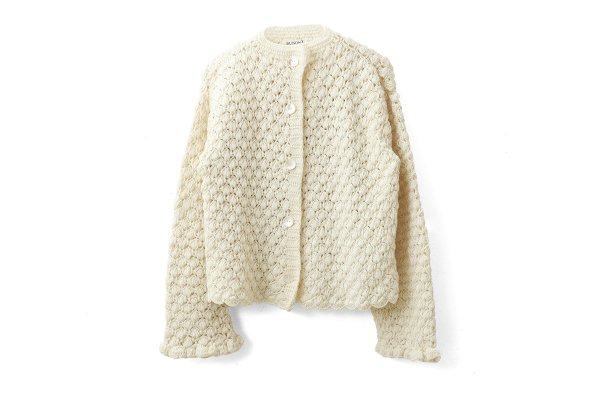 画像1: shop別注!! Hand Knit Hand Crochet Cadigan (IV)