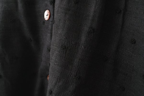 画像8: Khadi Thick Silk & Embroidery Round Collar Blouson (BK)