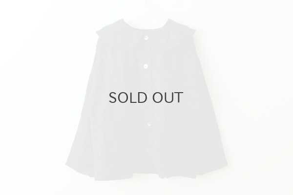 画像3: Khadi Thick Silk & Embroidery Round Collar Blouson (BK)