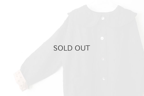 画像9: Khadi Thick Silk & Embroidery Round Collar Blouson (BK)