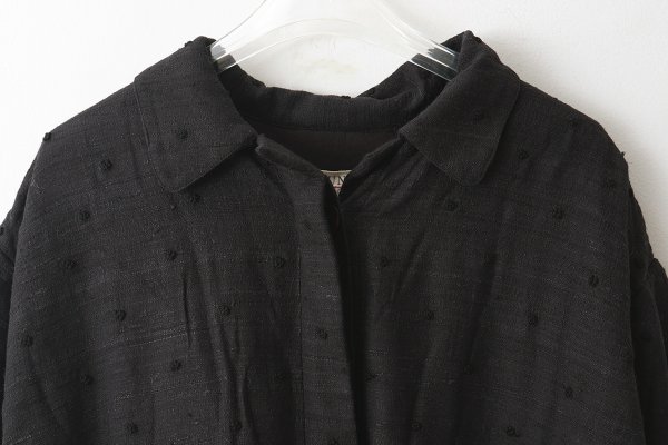 画像3: Khadi Thick Silk & Embroidery Qilting Coat (BK)