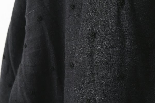 画像4: Khadi Thick Silk & Embroidery Qilting Coat (BK)