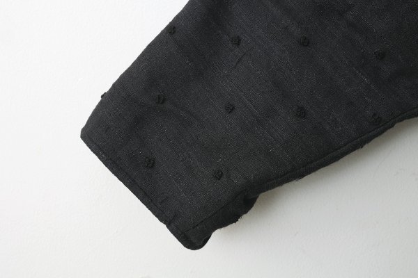 画像11: Khadi Thick Silk & Embroidery Qilting Coat (BK)