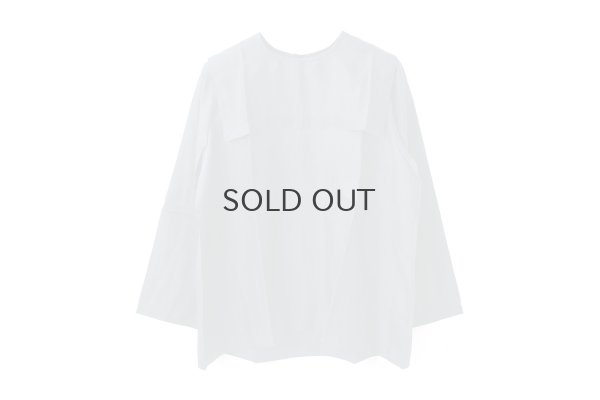 画像1: Khadi Silk Back Button Sailor Blouse (CH)