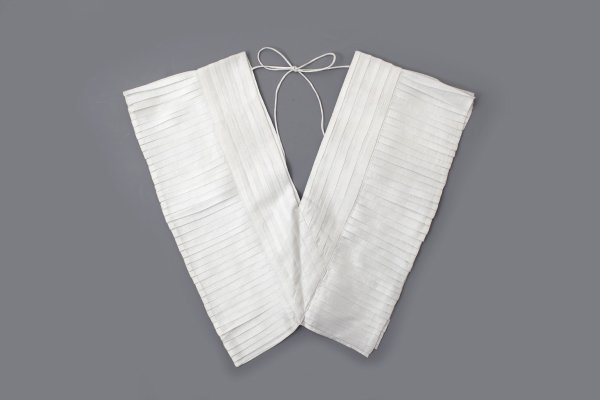 画像1: Khadi Silk Tuck Ruffle Collar (WH)