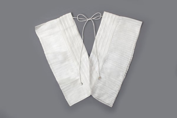 画像2: Khadi Silk Tuck Ruffle Collar (WH)