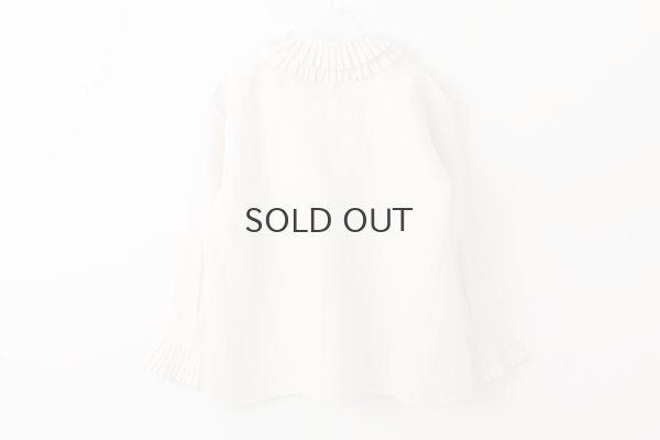 画像2: Khadi Linen Tuck Collar Blouse (EC)
