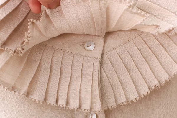 画像5: Khadi Linen Tuck Collar Blouse (EC)