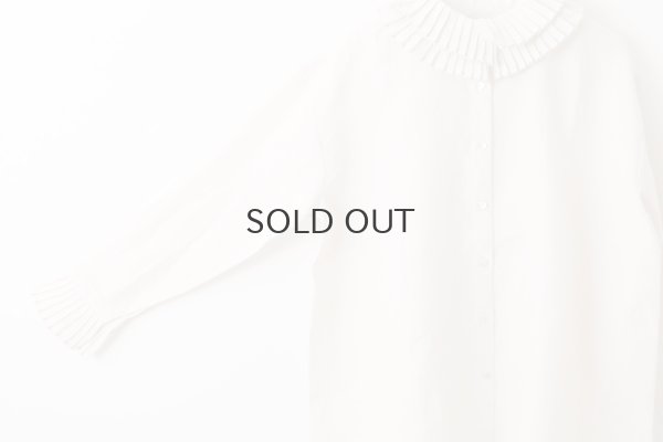 画像3: Khadi Linen Tuck Collar Blouse (EC)