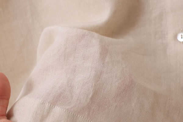 画像7: Khadi Linen Tuck Collar Blouse (EC)