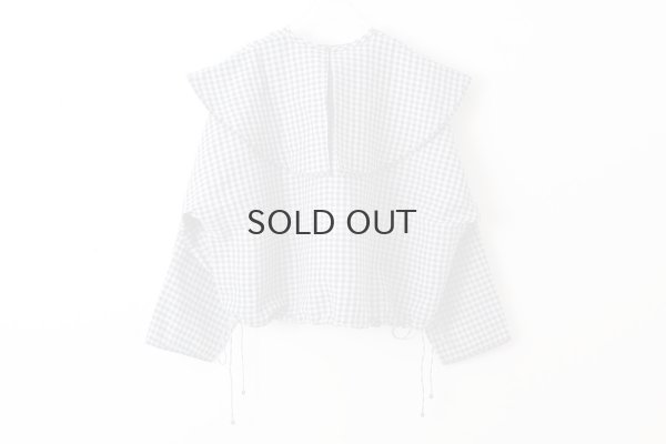 画像2: Khadi Linen Cotton Big Collar Wide Blouse (CH)