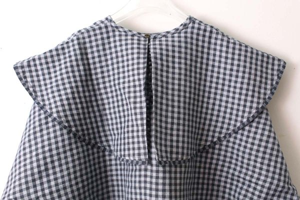 画像10: Khadi Linen Cotton Big Collar Wide Blouse (CH)
