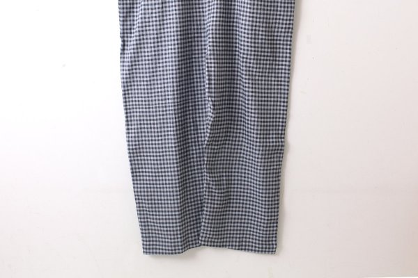 画像7: Khadi Linen Cotton Gingham Check Gingham Frill Overalls  (CH)