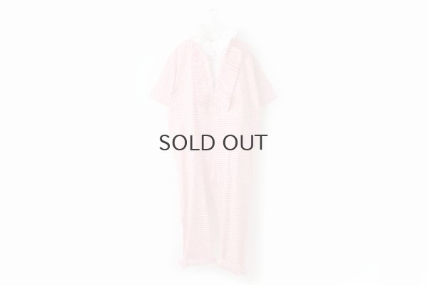 画像12: Khadi Linen Cotton Gingham Check Gingham Frill Overalls  (RD)