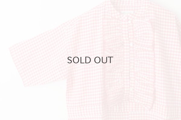画像6: Khadi Linen Cotton Gingham Check Gingham Frill Overalls  (RD)