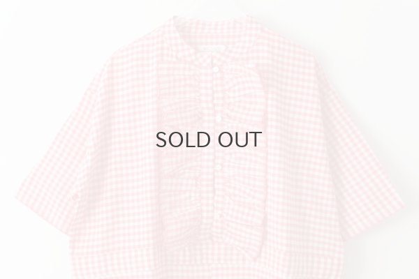 画像3: Khadi Linen Cotton Gingham Check Gingham Frill Overalls  (RD)
