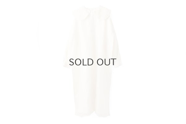 画像1: Khadi Silk Organdy & Embroidery Collar Dress (EC)