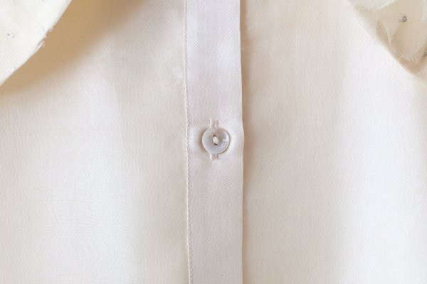 画像4: Khadi Silk Organdy & Embroidery Collar Dress (EC)