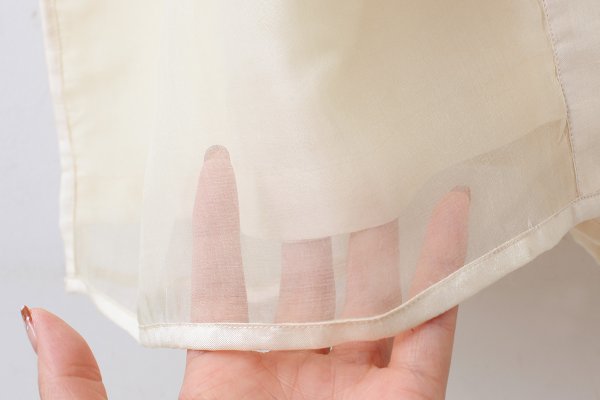 画像10: Khadi Silk Organdy & Embroidery Collar Dress (EC)