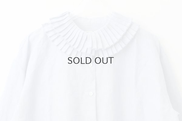 画像3: Khadi Linen Tuck Collar Blouse (LBL)