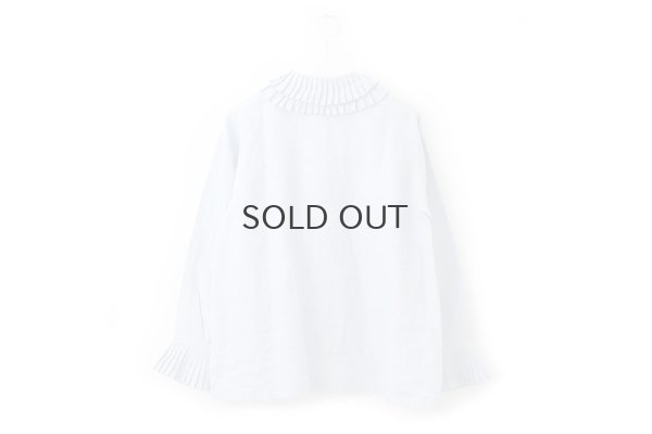 画像2: Khadi Linen Tuck Collar Blouse (LBL)