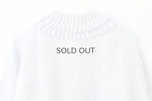画像8: Khadi Linen Tuck Collar Blouse (LBL)