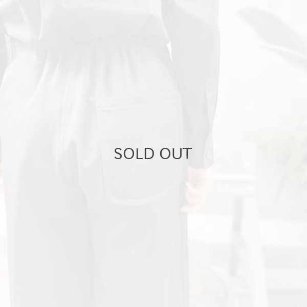 画像18: ウールギャバ後染めパッチポケットギャザーパンツ (BK)