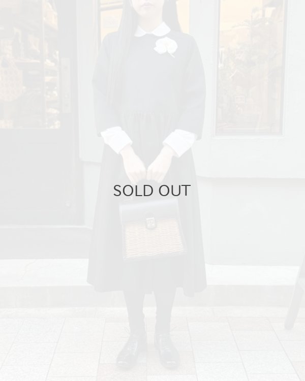 画像14: ウールギャバ ノーカラーワンピース (BK)