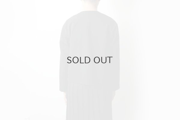 画像14: ビッグボタン ノーカラージャケット (BK)