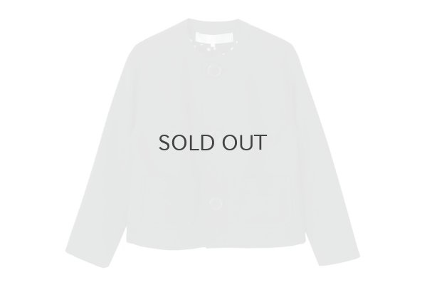 画像1: ビッグボタン ノーカラージャケット (BK)