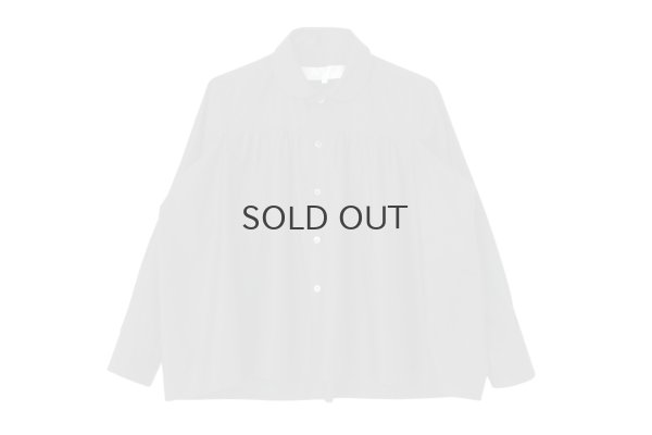 画像1: 丸襟ギャザーブラウス (BK)