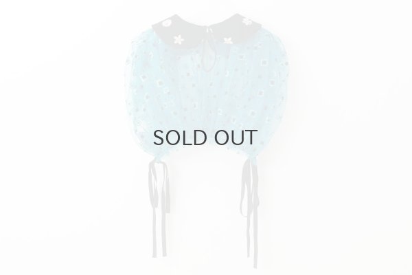 画像2: ナイロンチュールプリント×エステルベルベット刺繍ブラウス (TQ)