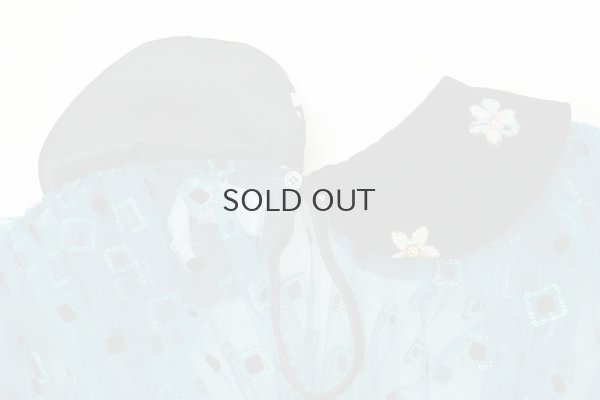 画像10: ナイロンチュールプリント×エステルベルベット刺繍ブラウス (TQ)