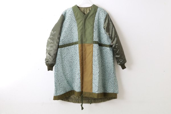 画像12: エステルタフタキルティングノーカラーコート(KH)