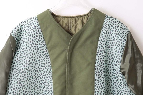 画像14: エステルタフタキルティングノーカラーコート(KH)