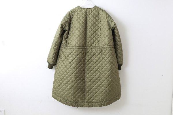 画像2: エステルタフタキルティングノーカラーコート(KH)