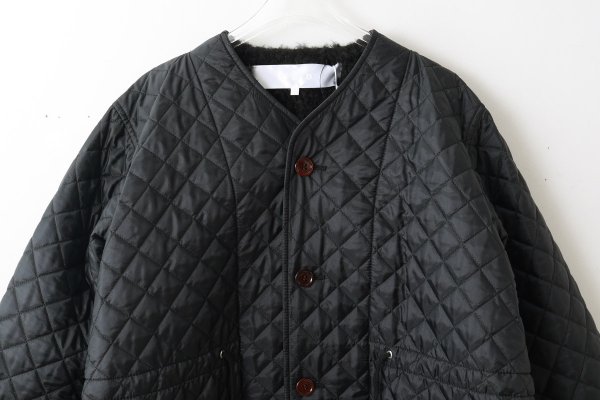 画像3: SALE30%OFF エステルタフタキルティングノーカラーコート(BK)