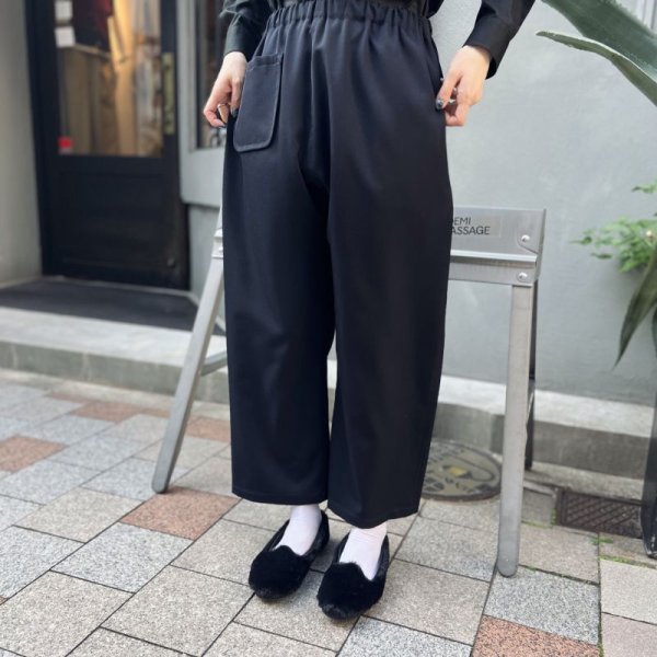 画像18: ウールギャバ後染めパッチポケットギャザーパンツ (NV)