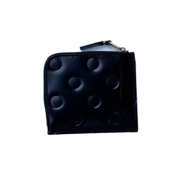 画像2: CDG WALLET Polka Dots Embosses ジップウォレット (BK)