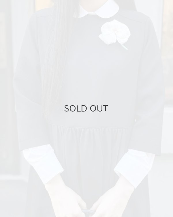 画像16: ウールギャバ ノーカラーワンピース (BK)