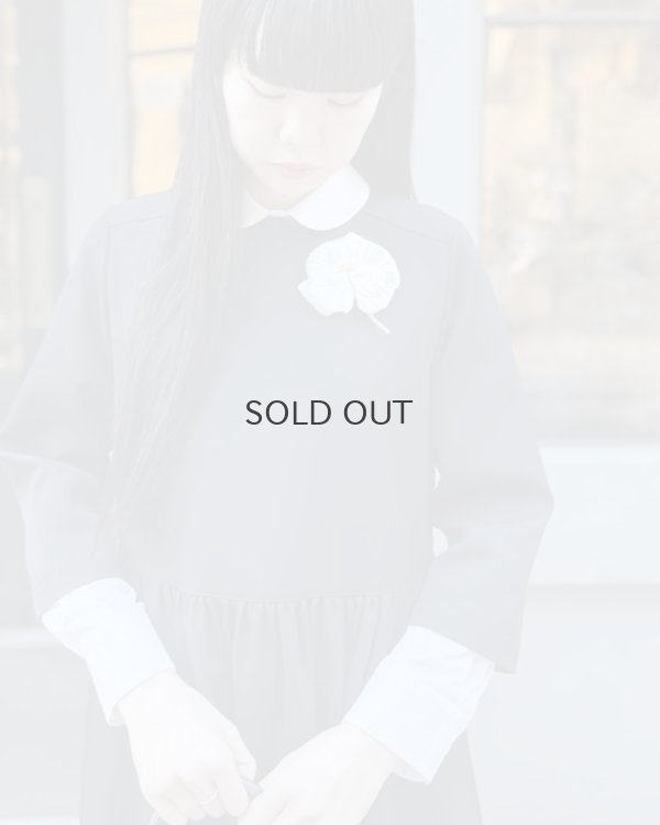 画像19: ウールギャバ ノーカラーワンピース (BK)