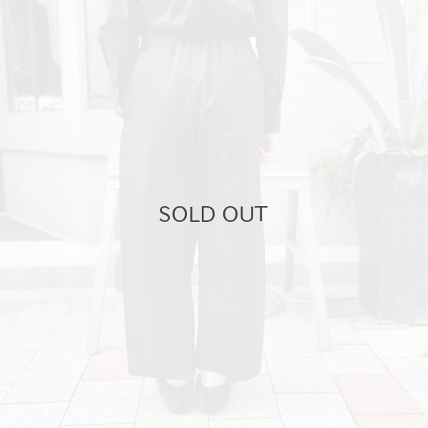 画像17: ウールギャバ後染めパッチポケットギャザーパンツ (BK)