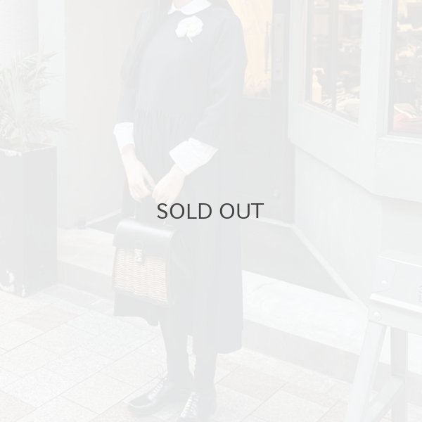 画像15: ウールギャバ ノーカラーワンピース (BK)