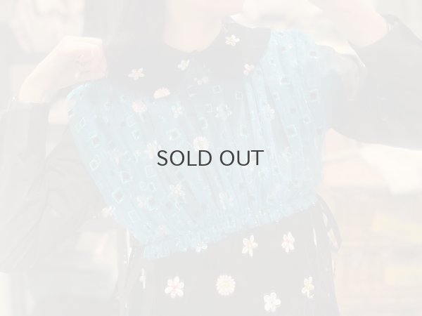 画像17: ナイロンチュールプリント×エステルベルベット刺繍ブラウス (TQ)