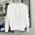 綿天竺ドットニットカーディガン (WH)
